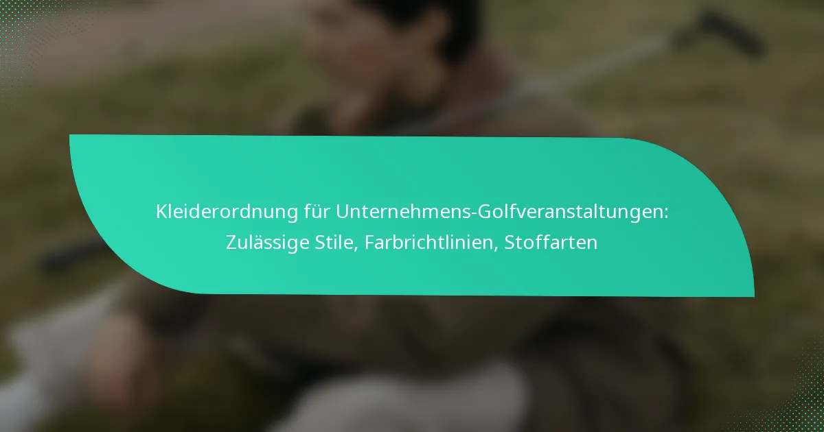 Kleiderordnung für Unternehmens-Golfveranstaltungen: Zulässige Stile, Farbrichtlinien, Stoffarten