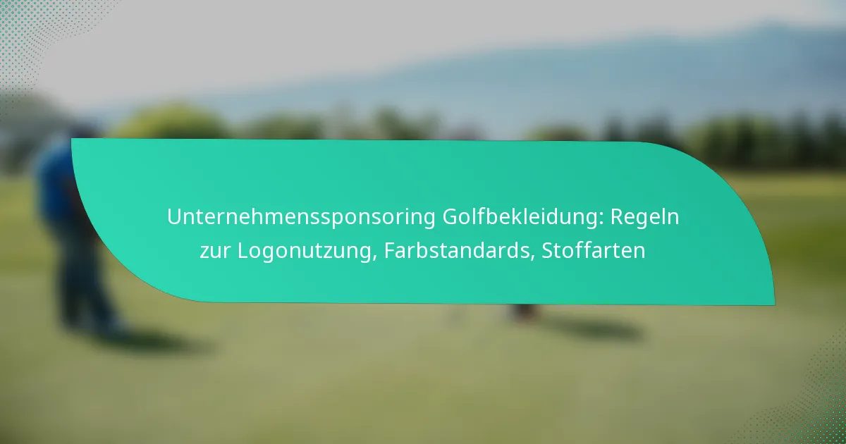 Unternehmenssponsoring Golfbekleidung: Regeln zur Logonutzung, Farbstandards, Stoffarten