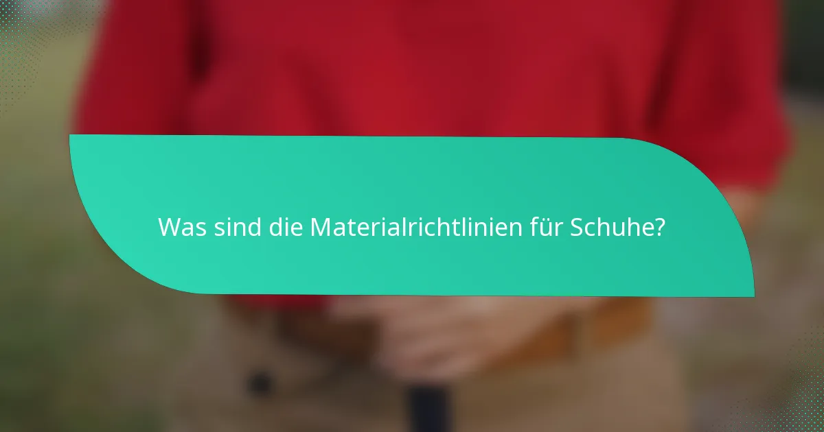 Was sind die Materialrichtlinien für Schuhe?