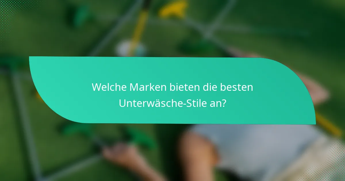 Welche Marken bieten die besten Unterwäsche-Stile an?