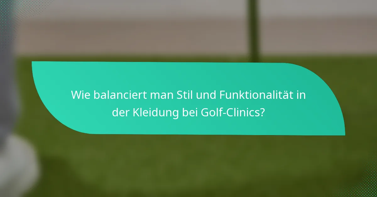 Wie balanciert man Stil und Funktionalität in der Kleidung bei Golf-Clinics?