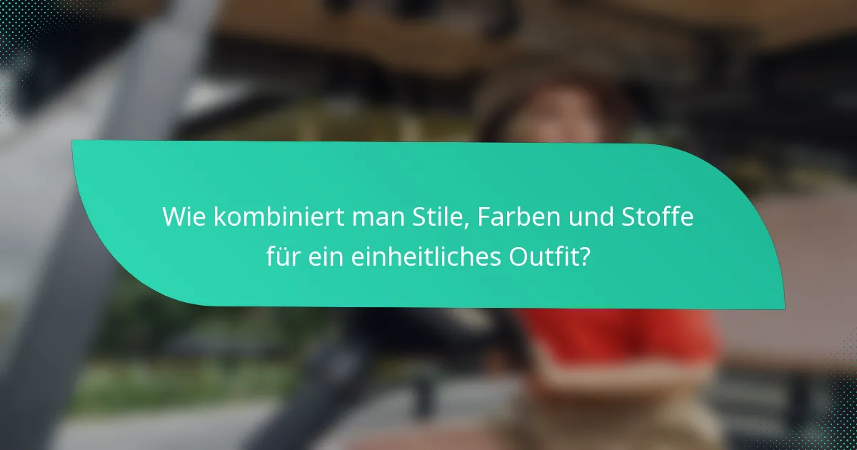 Wie kombiniert man Stile, Farben und Stoffe für ein einheitliches Outfit?
