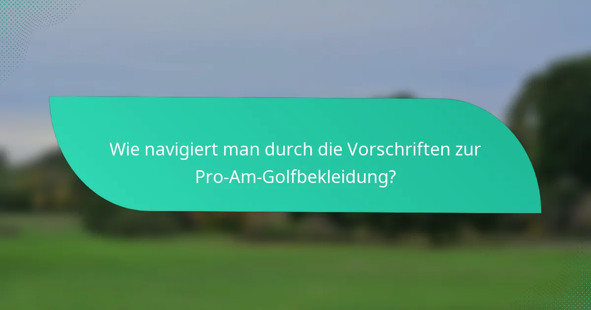 Wie navigiert man durch die Vorschriften zur Pro-Am-Golfbekleidung?