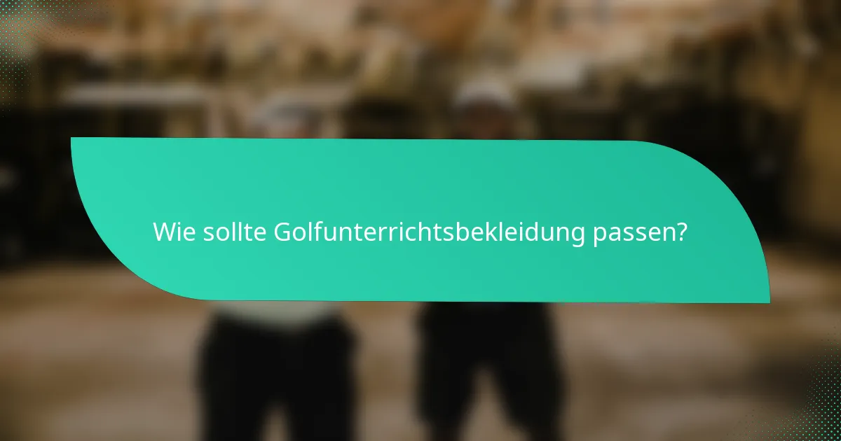 Wie sollte Golfunterrichtsbekleidung passen?
