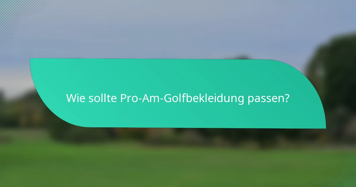 Wie sollte Pro-Am-Golfbekleidung passen?