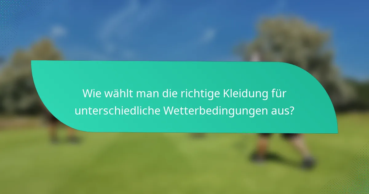 Wie wählt man die richtige Kleidung für unterschiedliche Wetterbedingungen aus?